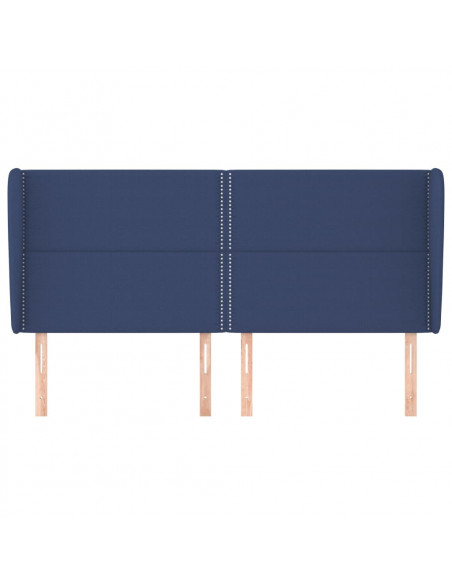 Testiera ad Orecchio Blu 163x23x118/128 cm in Tessuto