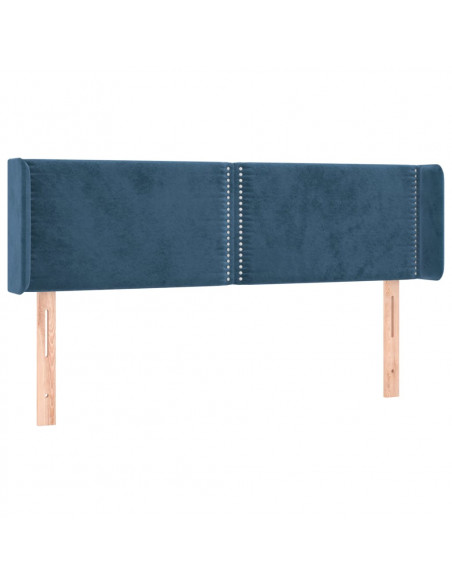 Testiera ad Orecchio Blu Scuro 147x16x78/88 cm in Velluto
