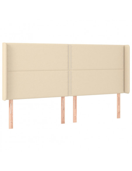 Testiera ad Orecchio Crema 163x16x118/128 cm in Tessuto