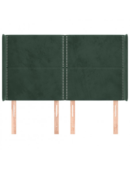 Testiera ad Orecchio Verde Scuro 147x23x118/128cm in Velluto