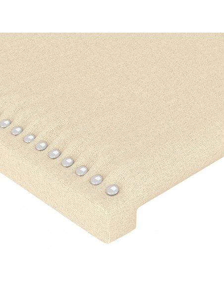 Testiera a LED Crema 80x5x118/128 cm in Tessuto