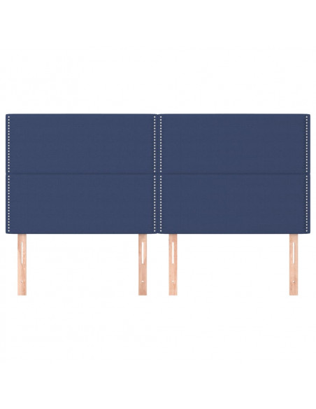 Testiera 4 pz Blu 80x5x78/88 cm in Tessuto