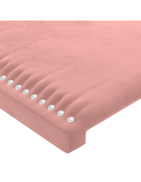 Testiera ad Orecchio Rosa 147x23x118/128 cm in Velluto