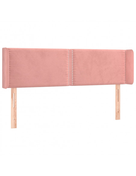 Testiera ad Orecchio Rosa 147x16x78/88 cm in Velluto