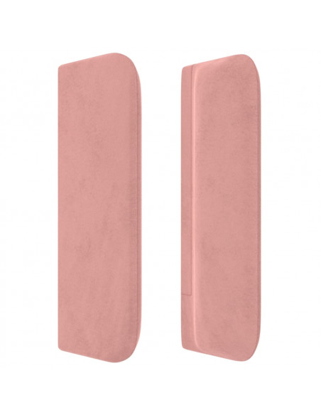 Testiera ad Orecchio Rosa 147x16x78/88 cm in Velluto