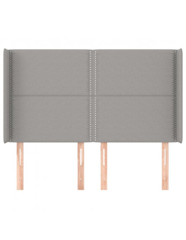 Testiera ad Orecchio Grigio Chiaro 147x16x118/128 cm in Tessuto