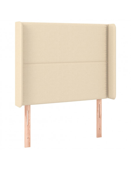 Testiera ad Orecchio Crema 83x16x118/128 cm in Tessuto