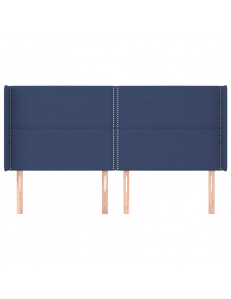 Testiera ad Orecchio Blu 163x16x118/128 cm in Tessuto
