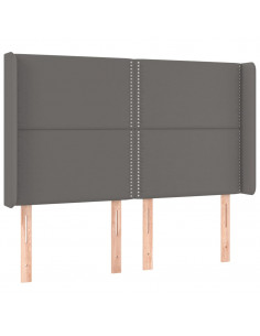 Testiera ad Orecchio Grigio 147x16x118/128cm in Similpelle 2