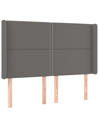 Testiera ad Orecchio Grigio 147x16x118/128cm in Similpelle