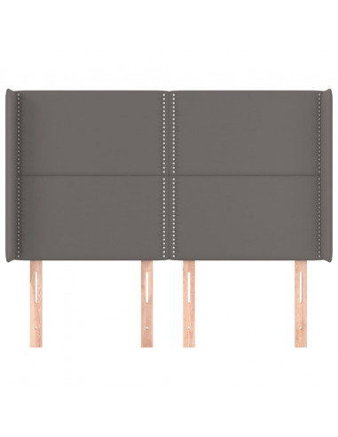 Testiera ad Orecchio Grigio 147x16x118/128cm in Similpelle