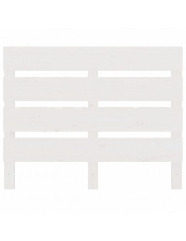 Testiera per Letto Bianca 90x3x80 cm in Legno Massello di Pino