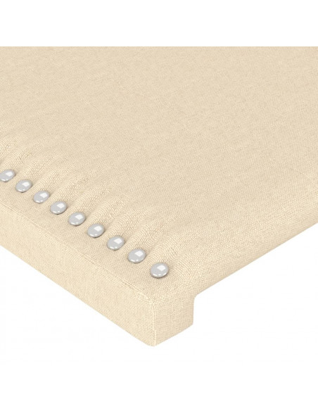 Testiera a LED Crema 160x5x118/128 cm in Tessuto