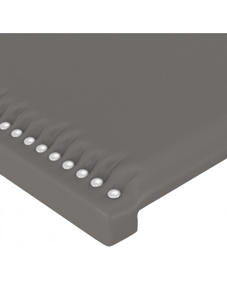 Testiera a LED Grigio 144x5x118/128 cm in Similpelle