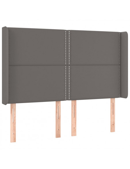 Testiera a LED Grigio 147x16x118/128cm in Similpelle