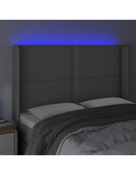 Testiera a LED Grigio 147x16x118/128cm in Similpelle