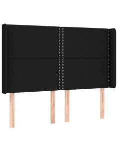 Testiera ad Orecchio Nera 147x16x118/128 cm in Tessuto 2