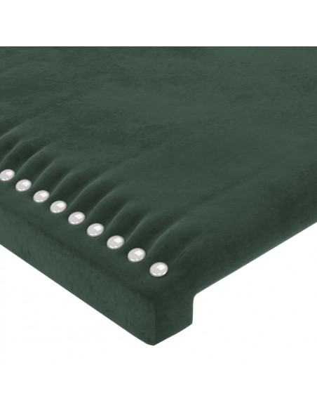 Testiera a LED Verde Scuro 144x5x118/128cm in Velluto