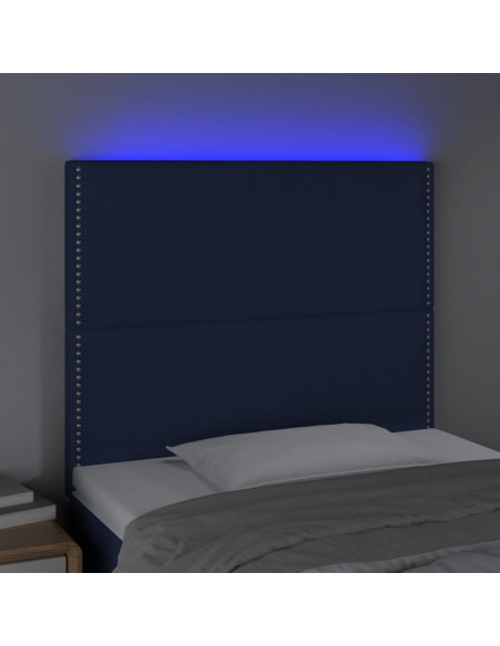 Testiera a LED Blu 80x5x118/128 cm in Tessuto