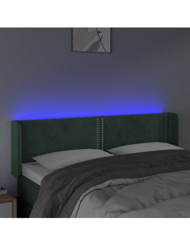 Testiera a LED Verde Scuro 147x16x78/88 cm in Velluto