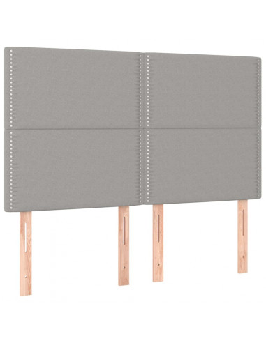 Testiere 4 pz Grigio Chiaro 72x5x78/88 cm in Tessuto