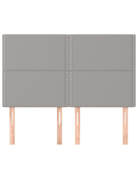 Testiere 4 pz Grigio Chiaro 72x5x78/88 cm in Tessuto