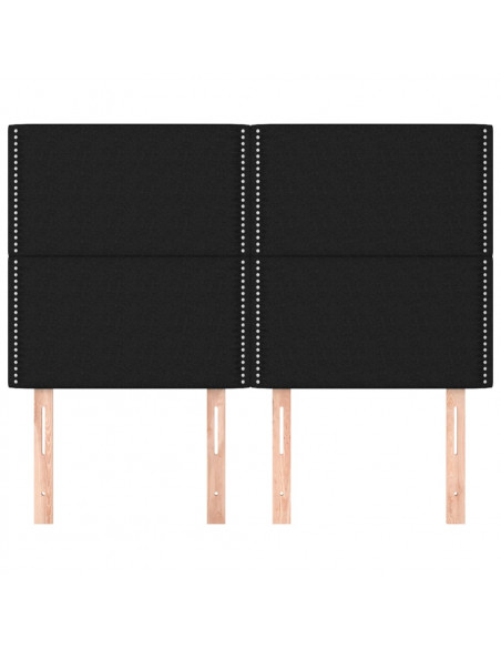 Testiere 4 pz Nere72x5x78/88 cm in Tessuto