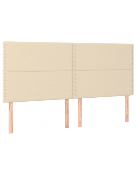Testiera 4 pz Crema 80x5x78/88 cm in Tessuto