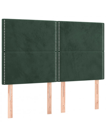 Testiere 4 pz Verde Scuro 72x5x78/88 cm in Velluto