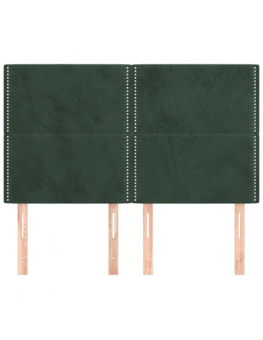 Testiere 4 pz Verde Scuro 72x5x78/88 cm in Velluto