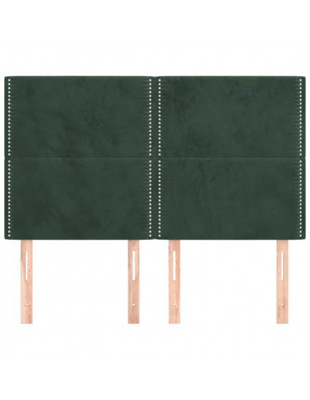 Testiere 4 pz Verde Scuro 72x5x78/88 cm in Velluto