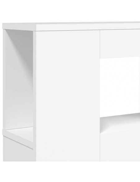 Testiera LED Bianca 200x18,5x103,5 cm Legno Multistrato