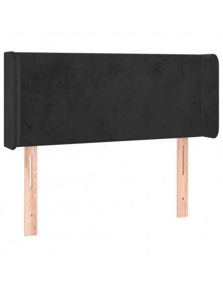 Testiera ad Orecchio Nera 83x16x78/88 cm in Velluto