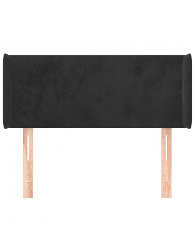 Testiera ad Orecchio Nera 83x16x78/88 cm in Velluto