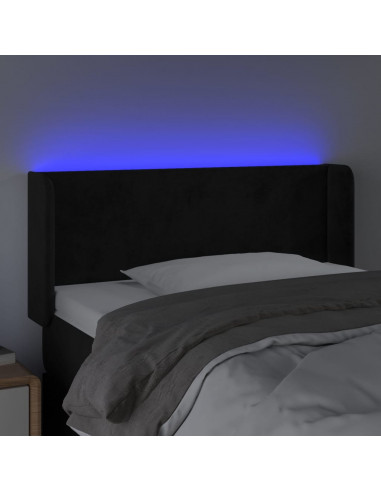 Testiera a LED Nera 83x16x78/88 cm in Velluto