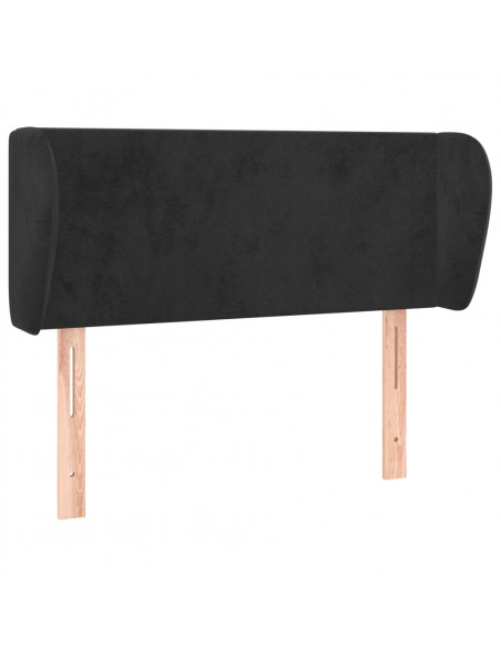 Testiera ad Orecchio Nera 83 x 23 x 78/88 cm in Velluto