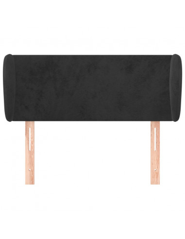 Testiera ad Orecchio Nera 83 x 23 x 78/88 cm in Velluto