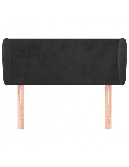 Testiera ad Orecchio Nera 83 x 23 x 78/88 cm in Velluto