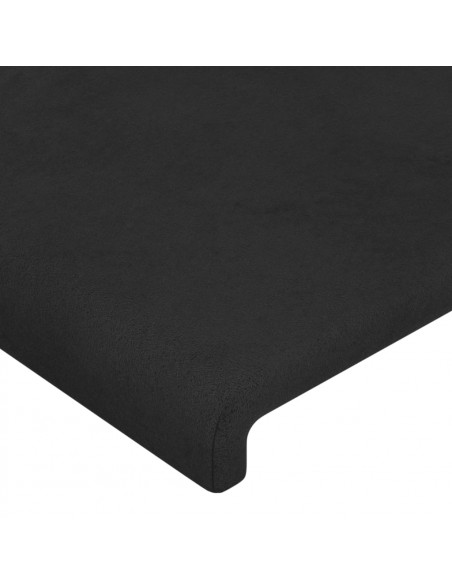 Testiera ad Orecchio Nera 83 x 23 x 78/88 cm in Velluto