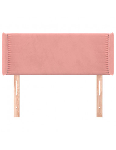 Testiera ad Orecchio Rosa 103x16x78/88 cm in Velluto