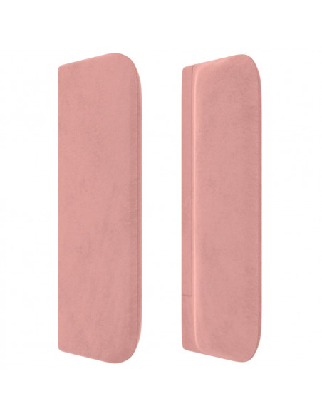 Testiera ad Orecchio Rosa 103x16x78/88 cm in Velluto