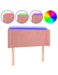 Testiera a LED Rosa 83x16x78/88 cm in Velluto 2