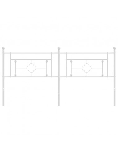 Testiera in Metallo Bianco 180 cm