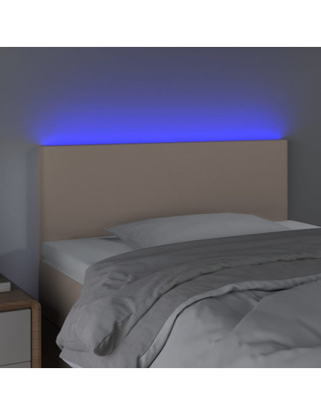 Testiera Cappuccino a LED 80x5x78/88 cm in Similpelle