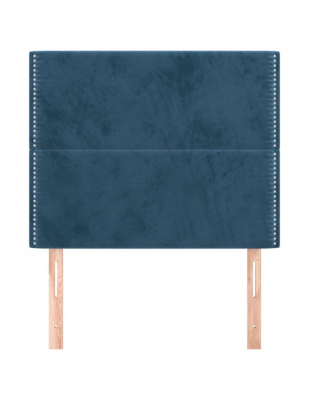 Testiera 2 pz Blu Scuro 80x5x78/88 cm in Velluto