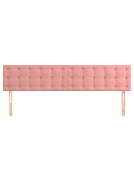 Testiera 2 pz Rosa 90x5x78/88 cm in Velluto
