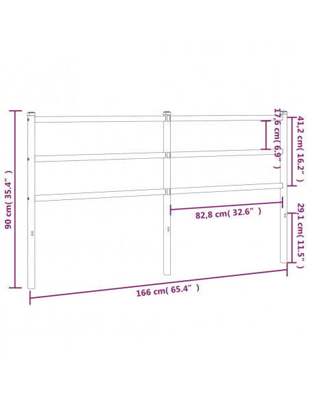 Testiera in Metallo Nero 160 cm