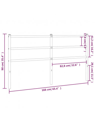 Testiera in Metallo Bianco 160 cm