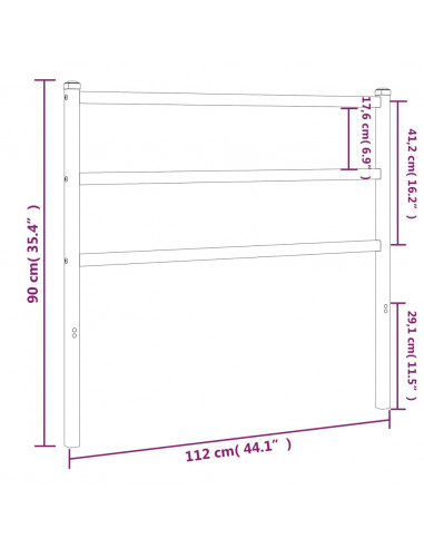 Testiera in Metallo Nero 107 cm