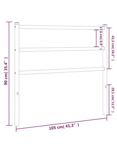Testiera in Metallo Bianco 100 cm